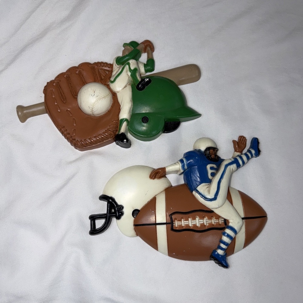 Homco‎ Burwood Vintage Walk Hanging Football Baseball Sports Decor